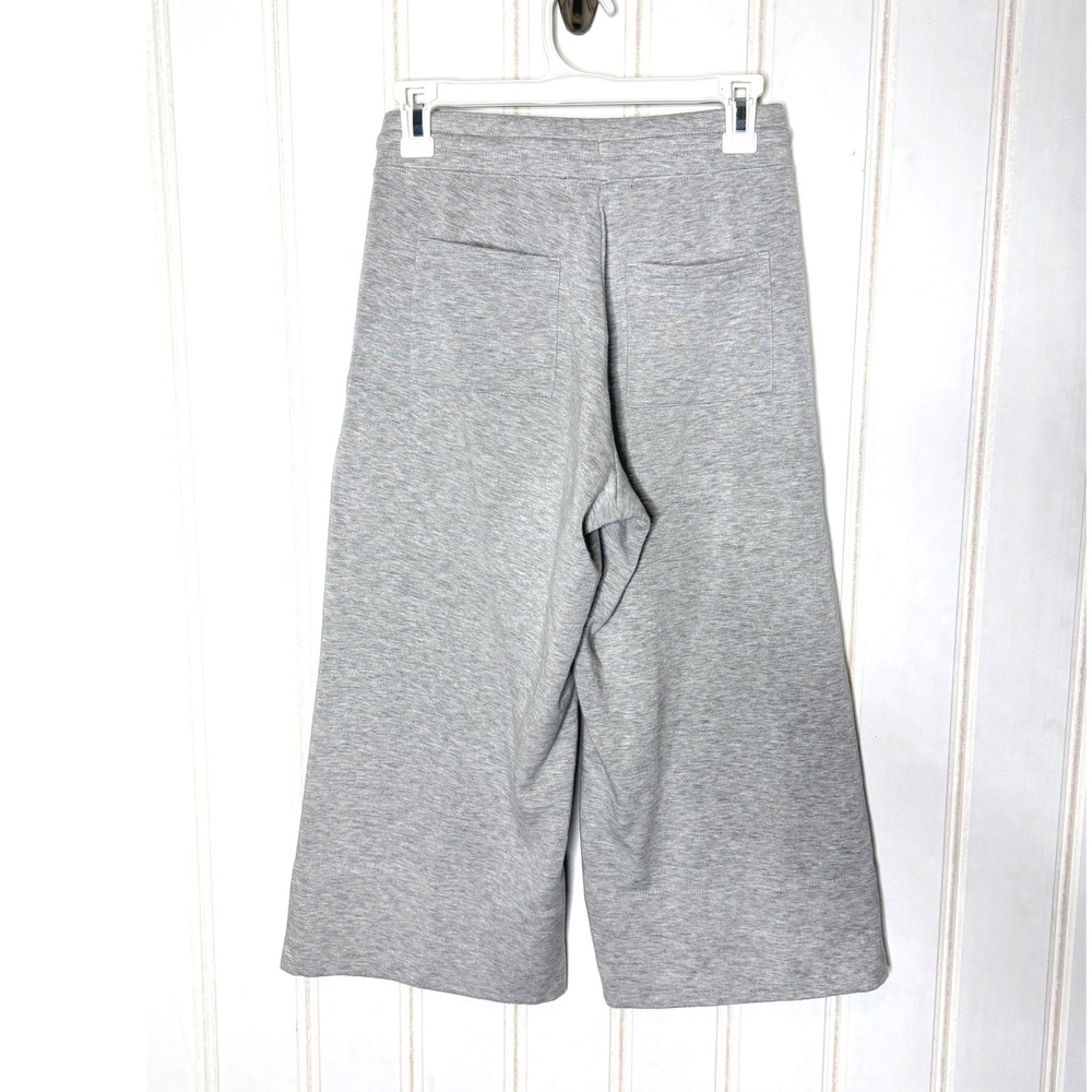 Quince Cropped Wide Leg Sweats Heather Gray Tencel Modal Drawstring Pants Womens - Picture 8 of 9